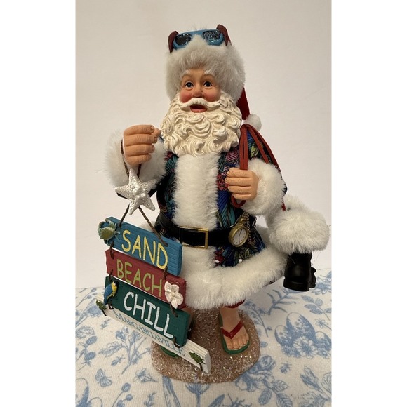 Dept 56 Clothtique This Way To Margaritaville Santa Sand Beach Chill - Picture 1 of 10